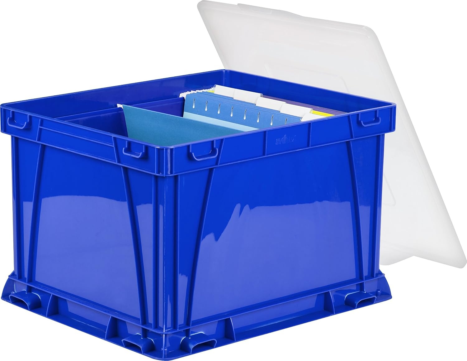 image:imageStorex Storage and Filing Cube 1725 x 105 x 1425 Inches RedClear 62002A03CBlueClear