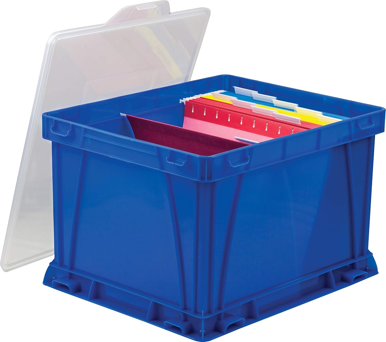 image:imageStorex Storage and Filing Cube 1725 x 105 x 1425 Inches RedClear 62002A03CBlueClear