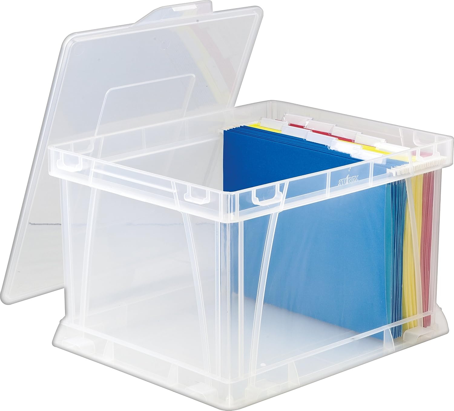 image:imageStorex Storage and Filing Cube 1725 x 105 x 1425 Inches RedClear 62002A03CClear